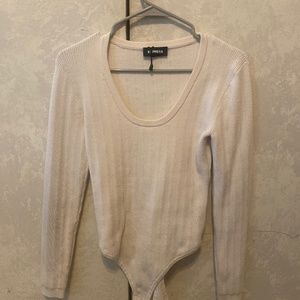 Ribbed crème body suit - Express